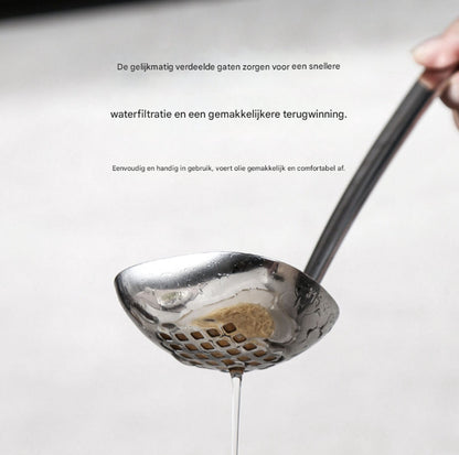 Soup Spoon Set - 2-Piece - Stainless Steel Soup Spoon - Strainer - Hanging Spoon - For Serving Soup - For Serving Porridge - Heat Resistant - Non-Slip - High Temperature Resistant - Image 5