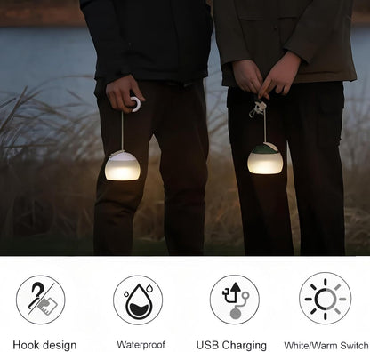 Night Light - Outdoor Camping Lamp - Atmospheric Decorative Lighting - Round Camping Lamp - 3 Brightness Levels - Hook Mount - Suitable for emergencies, tents, fishing, and other occasions. (White) - Image 4