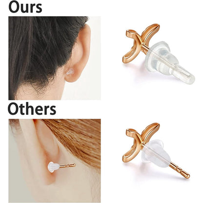 50 Silicone Earring Backs - Full Coverage, Clear Earring Backs - Dustproof - Hypoallergenic Soft Ear Cushions - For Stabilizing Earring Hooks (10x6mm) - Image 2
