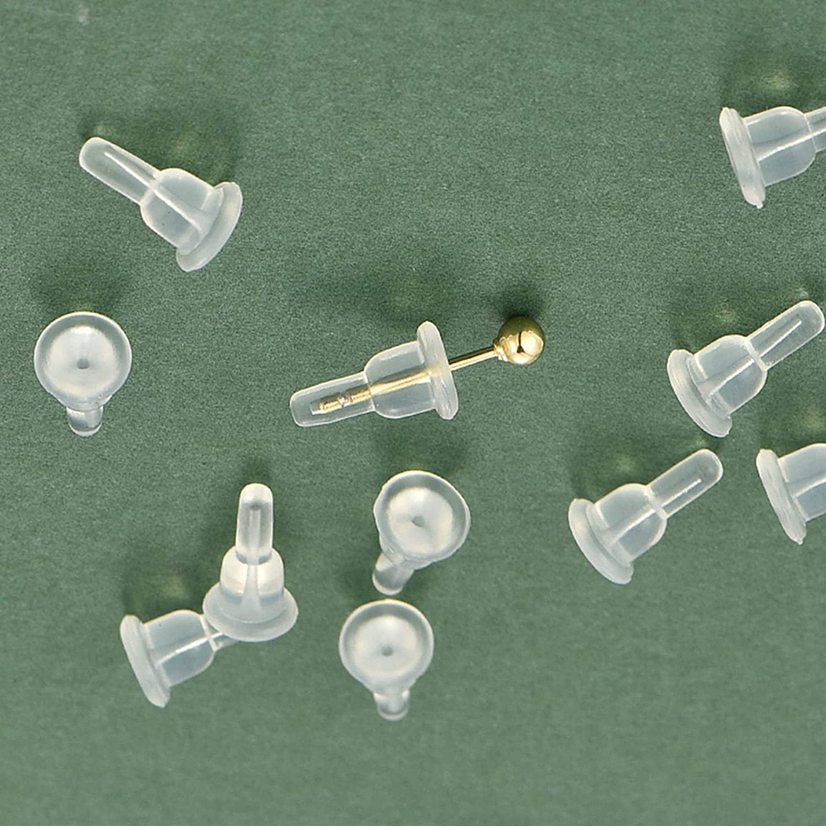 50 Silicone Earring Backs - Full Coverage, Clear Earring Backs - Dustproof - Hypoallergenic Soft Ear Cushions - For Stabilizing Earring Hooks (10x6mm) - Image 3