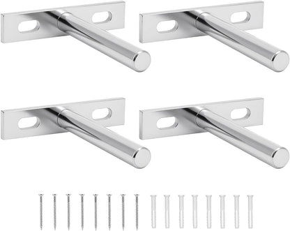Floating Shelf Brackets - Pack of 4 - Shelf Brackets - 75mm (3 inch) Heavy-Duty Concealed Shelf Brackets - Includes Mounting Screws - For supporting wall display cases and furniture shelves