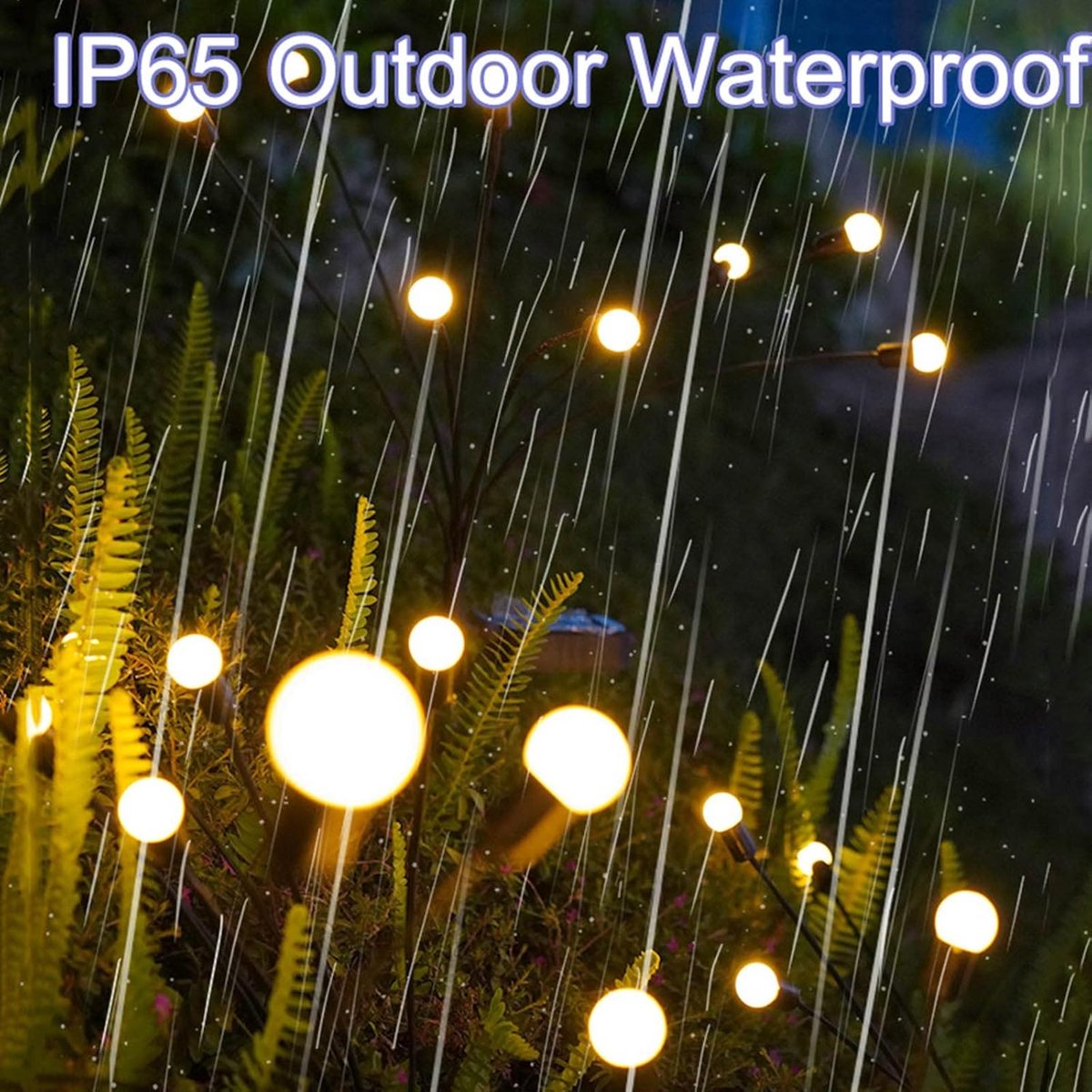 Outdoor Lighting - Solar Garden Lighting - Mood Lamp - LED Solar Garden Lamp - Firefly Shaped - 6 Pots x 2 - Waterproof for Outdoor Use - Suitable for Decorating Patio Paths - Warm Tones - Image 3