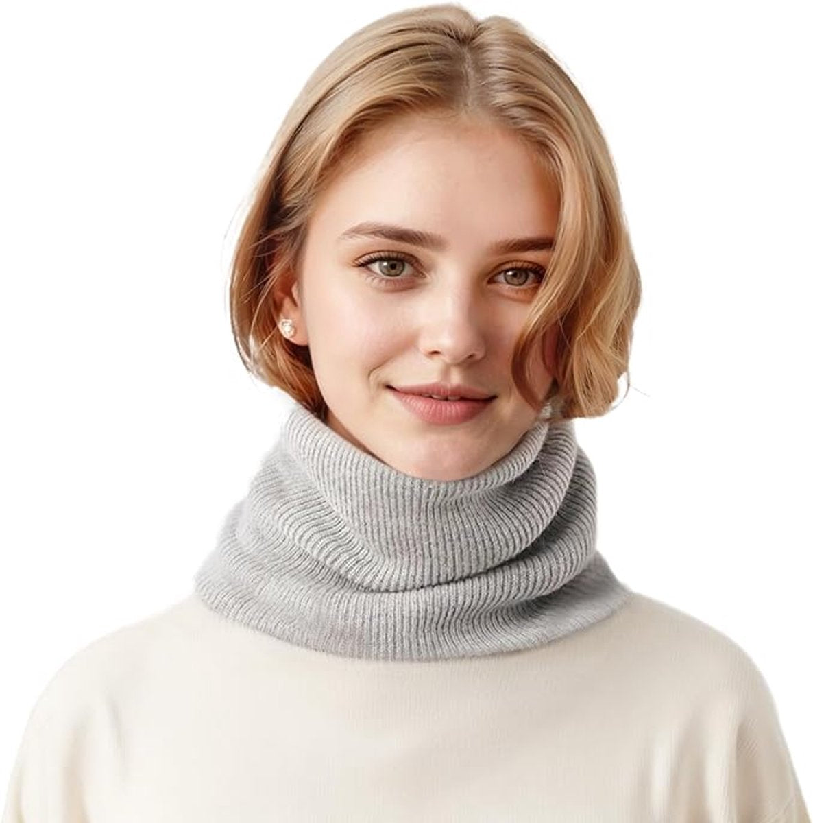 Women's Scarves (2-pack) - Neck Warmer - Winter Scarves for Women - Fleece Neck Warmer - Unisex Winter Neck Warmer - Suitable for Motorcycling, Skiing, Cycling, etc. - Gray, Pink - Image 7