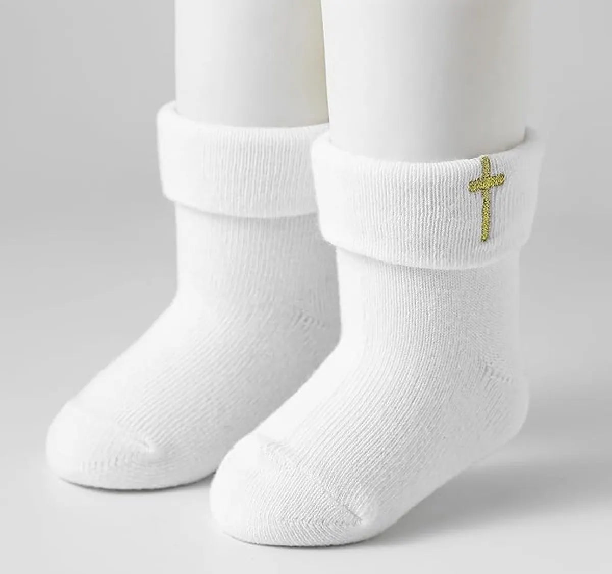 1 pair of baby socks - white cotton socks, suitable for both boys and girls - white - suitable for babies from 0-12 months - Image 3