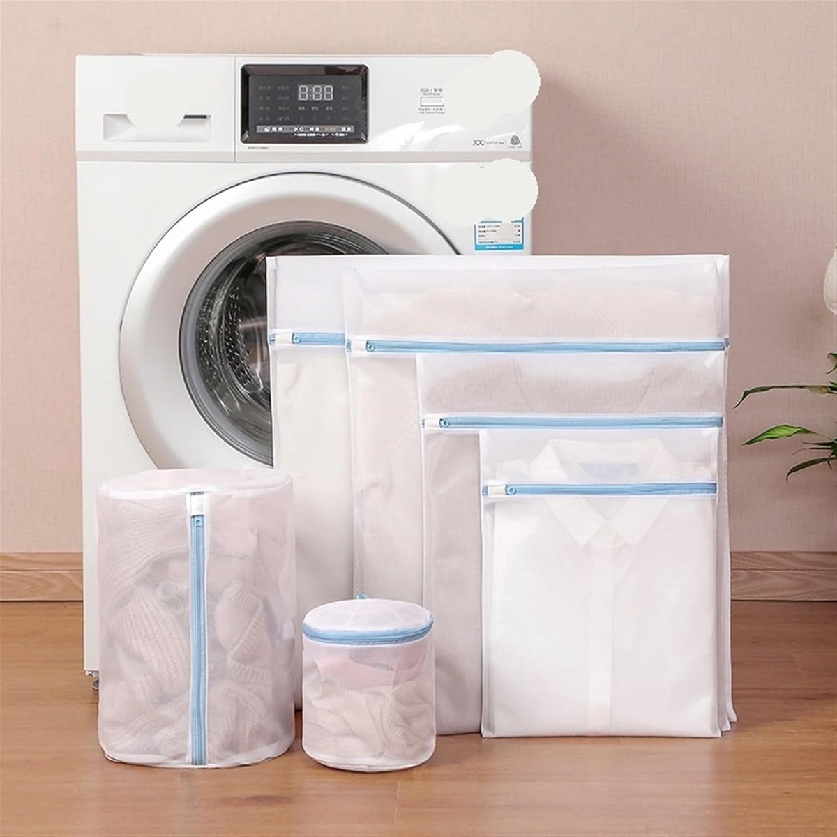 Laundry Bag - Blue Laundry Bags with Zipper - Fine Mesh Storage Bags - Protect Your Laundry and Washing Machine - Laundry Bags for Washing Bras, Underwear, Socks, Baby Clothes, Travel and Storage - Set of 6 - Image 2
