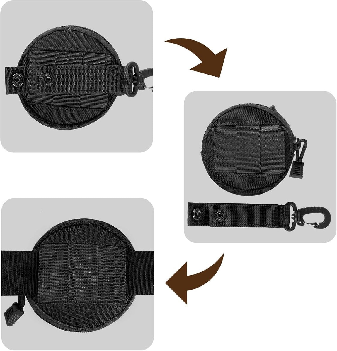Storage Bag - Accessory Organizer - Compact Wallet for Daily Use - Suitable for Travel, Sports, Running, Camping and Other Indoor and Outdoor Activities - Set of 2 (Black) - Image 2