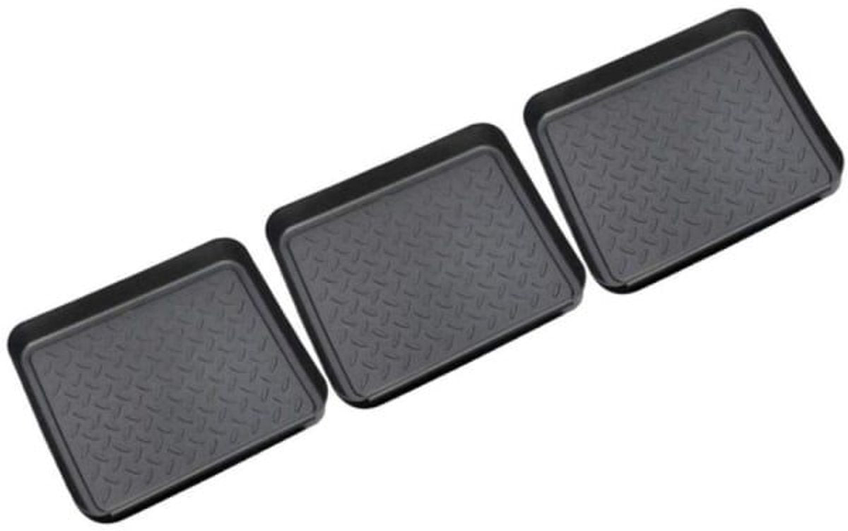 3-piece universal tray - multifunctional - plastic - rectangular tray - black - Image 2