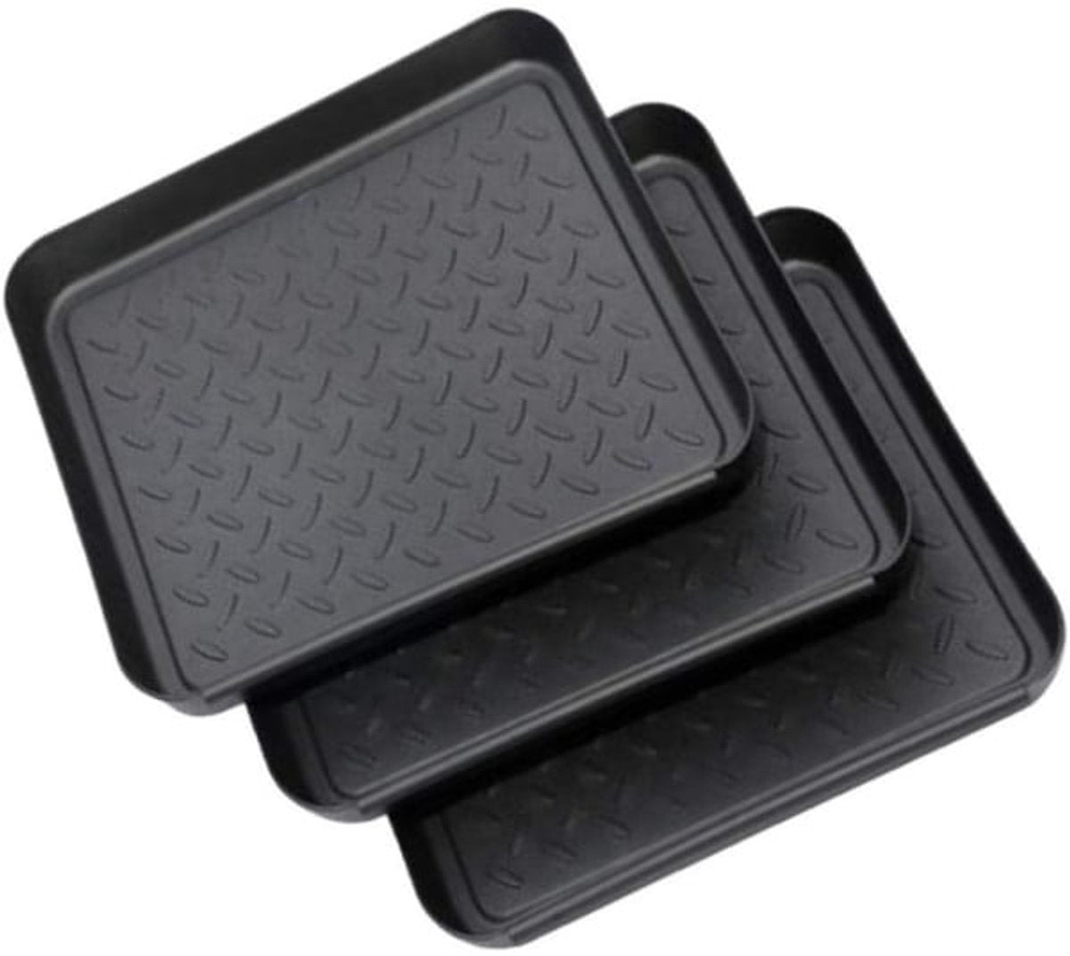 3-piece universal tray - multifunctional - plastic - rectangular tray - black - Image 3
