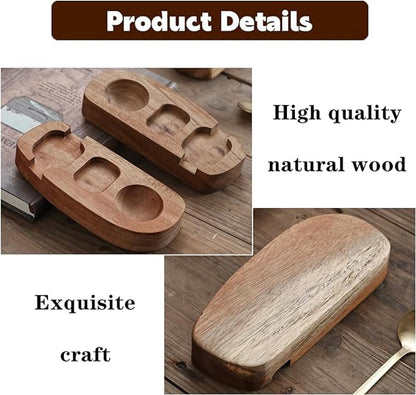 1 set - Wooden egg holder - with spoon - Stylish tray - Sturdy design - Suitable for breakfast, brunch, picnic and everyday use - Image 4