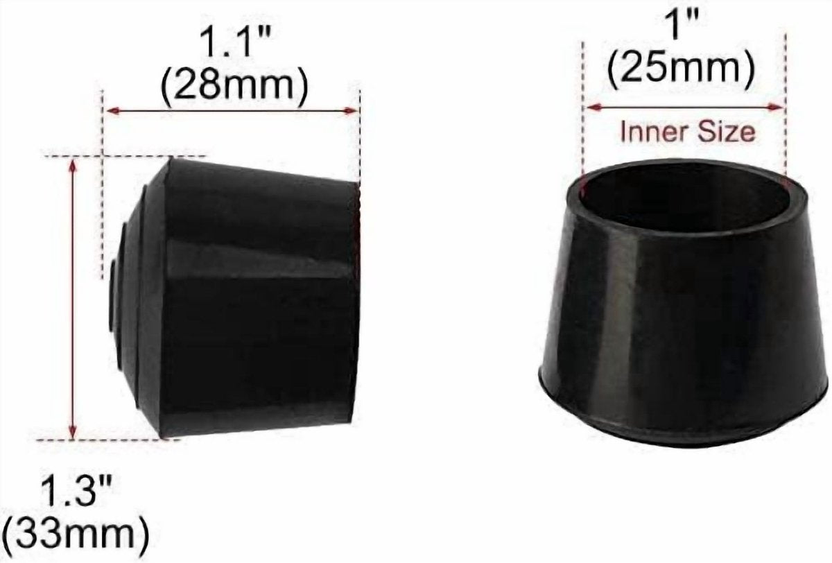Chair Leg Covers - 12-Piece Rubber Chair Leg Covers - Chair Covers - 1 Inch Chair Leg Covers - Black - Image 3