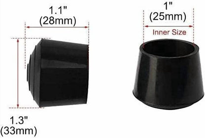 Chair Leg Covers - 12-Piece Rubber Chair Leg Covers - Chair Covers - 1 Inch Chair Leg Covers - Black - Image 3