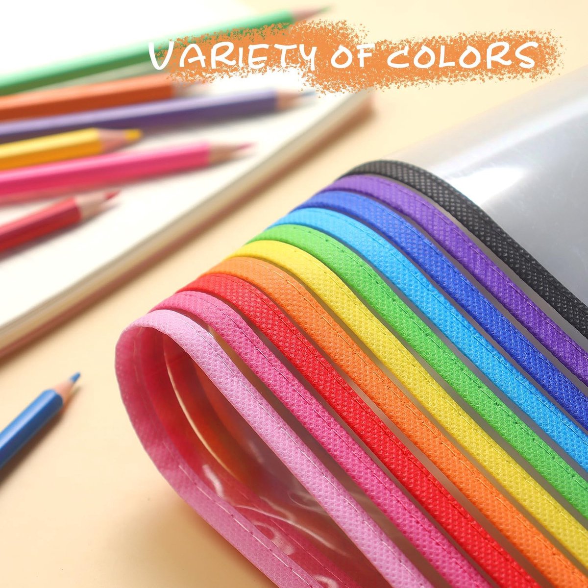 Erasable and Writable Folders - Pack of 30 | Includes 30 water-based whiteboard markers and 1 eraser - Transparent plastic folders/protective sleeves - Drawing and tracing bags for young children - Erasable and writable - Random colors - Image 2
