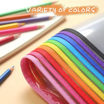 Erasable and Writable Folders - Pack of 30 | Includes 30 water-based whiteboard markers and 1 eraser - Transparent plastic folders/protective sleeves - Drawing and tracing bags for young children - Erasable and writable - Random colors - Image 2