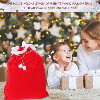 Gift Bags - Santa Claus Gift Bags - Extra Large Gift Bags - Red Christmas Wrapping Bags - For storing holiday gifts, sweets and surprises - Image 3