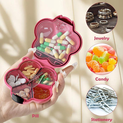 Mini Pill Box - Portable Jewelry Box - Flower-Shaped Storage Box - For storing small accessories - Suitable for boys and girls (White) - Image 2
