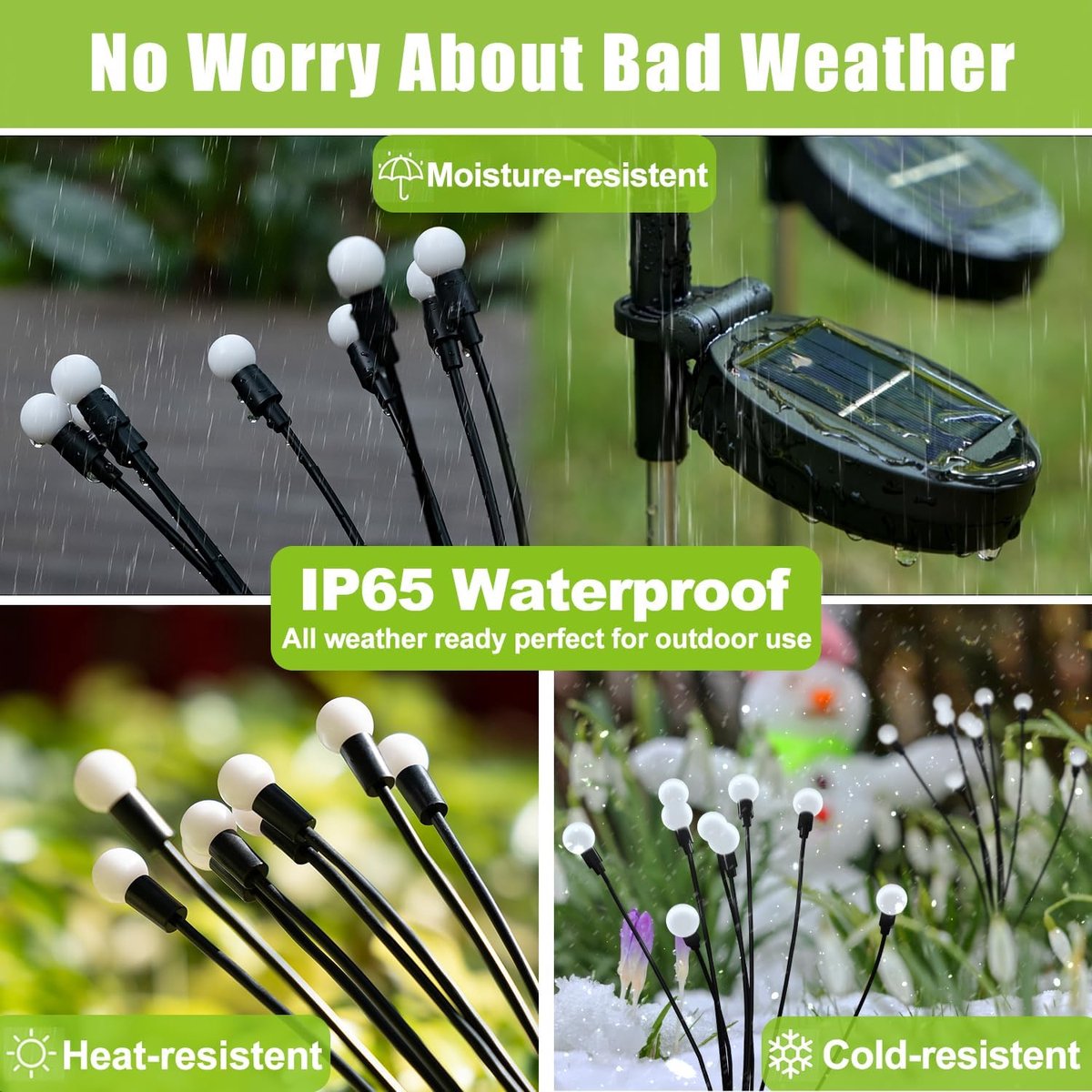 Outdoor Lighting - Solar Garden Lighting - Mood Lamp - LED Solar Garden Lamp - Firefly Shaped - 10 Pots x 2 - Waterproof for Outdoor Use - Suitable for Decorating Patio Paths - Warm Tones - Image 4