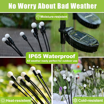 Outdoor Lighting - Solar Garden Lighting - Mood Lamp - LED Solar Garden Lamp - Firefly Shaped - 10 Pots x 2 - Waterproof for Outdoor Use - Suitable for Decorating Patio Paths - Warm Tones - Image 4