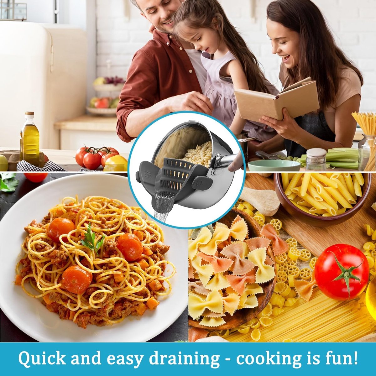 Water Filter - Cookware Filter - Pasta Drainer - Suitable for all cookware - Perfect for draining pasta, vegetables and fruit - Image 2