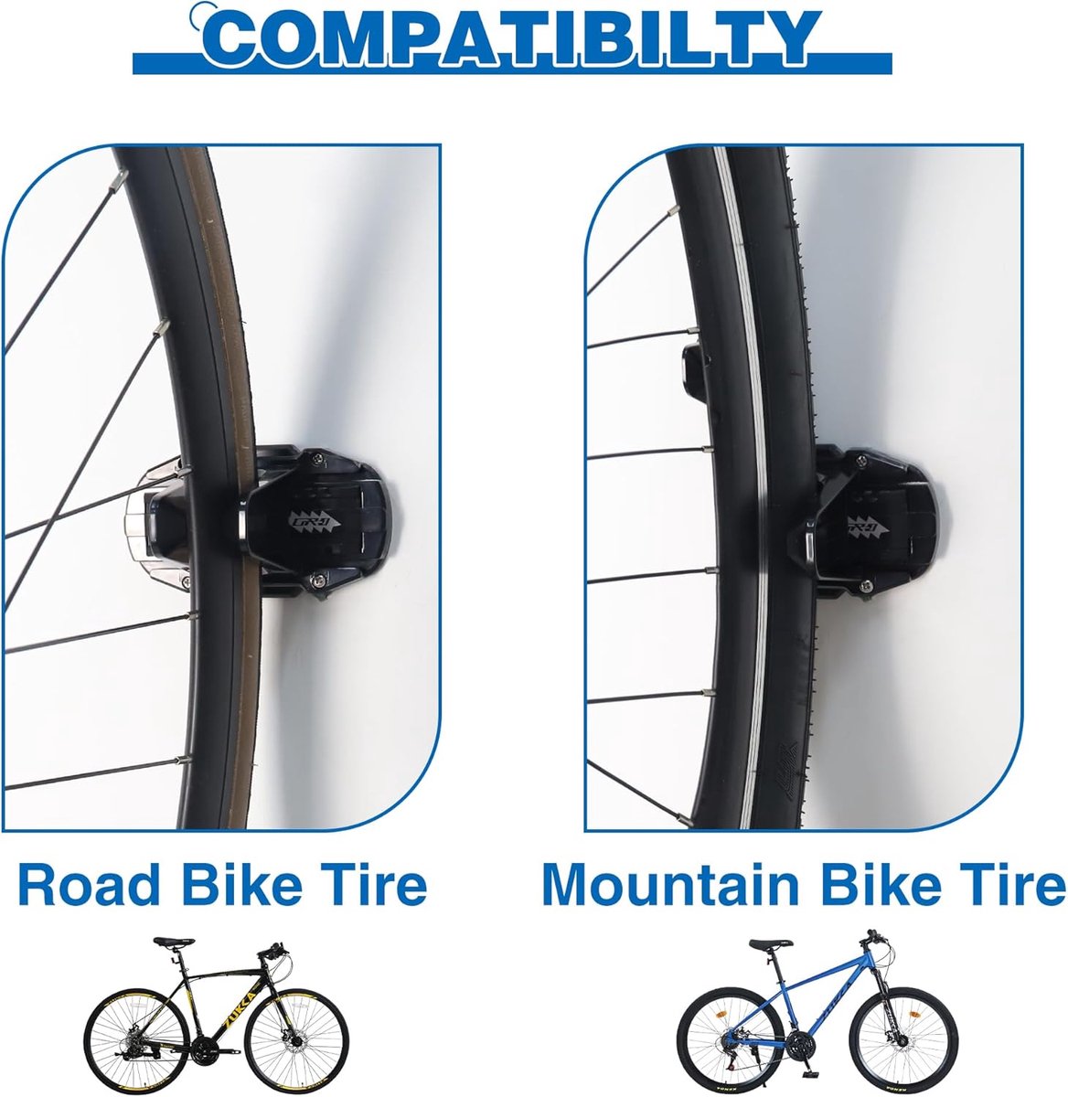 Bicycle Wall Mount - Up to 60 kg Load Capacity - For Tires 27-83 mm - Space-Saving Suspension for Garage & Home - Image 4
