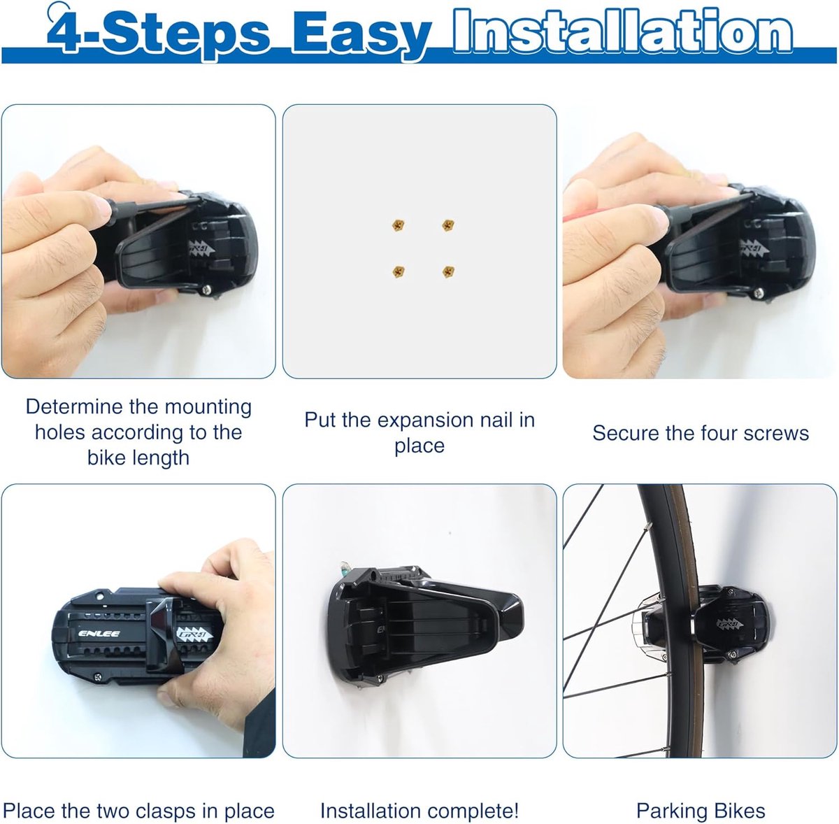 Bicycle Wall Mount - Up to 60 kg Load Capacity - For Tires 27-83 mm - Space-Saving Suspension for Garage & Home - Image 7