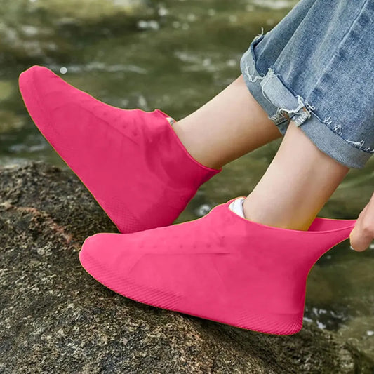 Overshoes - 1 Pair - Waterproof Silicone Overshoes - Reusable, Non-slip, Suitable for Outdoor Activities (Pink - Size M) - Image 2