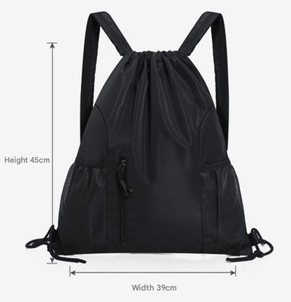 One-Piece Backpack - Drawstring Backpack - Large Capacity - Lightweight - Separate Wet and Dry Compartments, Sports Backpack - Suitable for Travel and Fitness - Black - Image 3