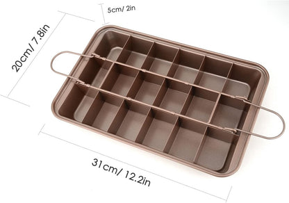 Baking Pan - Cake Pan - Bread Baking Pan - Baking Tray - With Cutting Aid Function - With Non-Slip Handle - Suitable for making cakes, chocolate, pastries, pies, cookies, etc. - 30 x 20 x 5 cm - Image 2