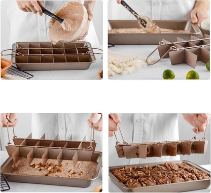 Baking Pan - Cake Pan - Bread Baking Pan - Baking Tray - With Cutting Aid Function - With Non-Slip Handle - Suitable for making cakes, chocolate, pastries, pies, cookies, etc. - 30 x 20 x 5 cm - Image 3