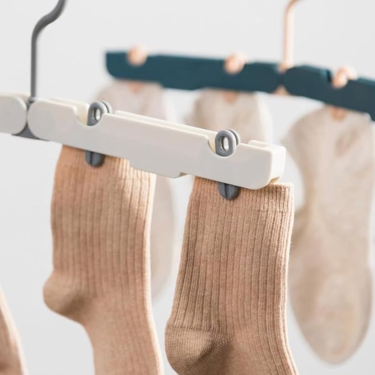 Folding Clothes Rack (Two-Piece Pack) - Hanging Clothes Rack - Portable Folding Hanger with Hook - Ideal for Travel, Campers, Travelers and Small Spaces - Dark Green - Image 4
