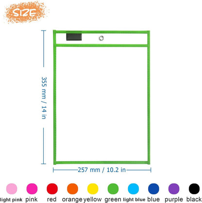Erasable and Writable Folders - Pack of 30 | Includes 30 water-based whiteboard markers and 3 iron rings - Transparent plastic folders/protective covers - Drawing and tracing bags - Erasable and writable - Random colors - Image 9