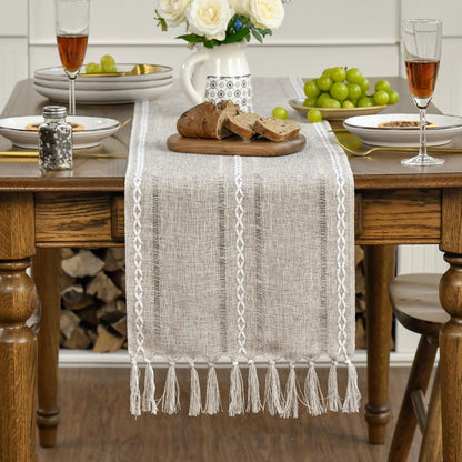 Table Runner - Christmas Table Runner - Fabric Table Runner - Cotton Table Runner - Washable Cotton Table Runner - Suitable for Family Table Decoration, Wedding Decoration, Party Decoration (33cm*220cm) - Image 4