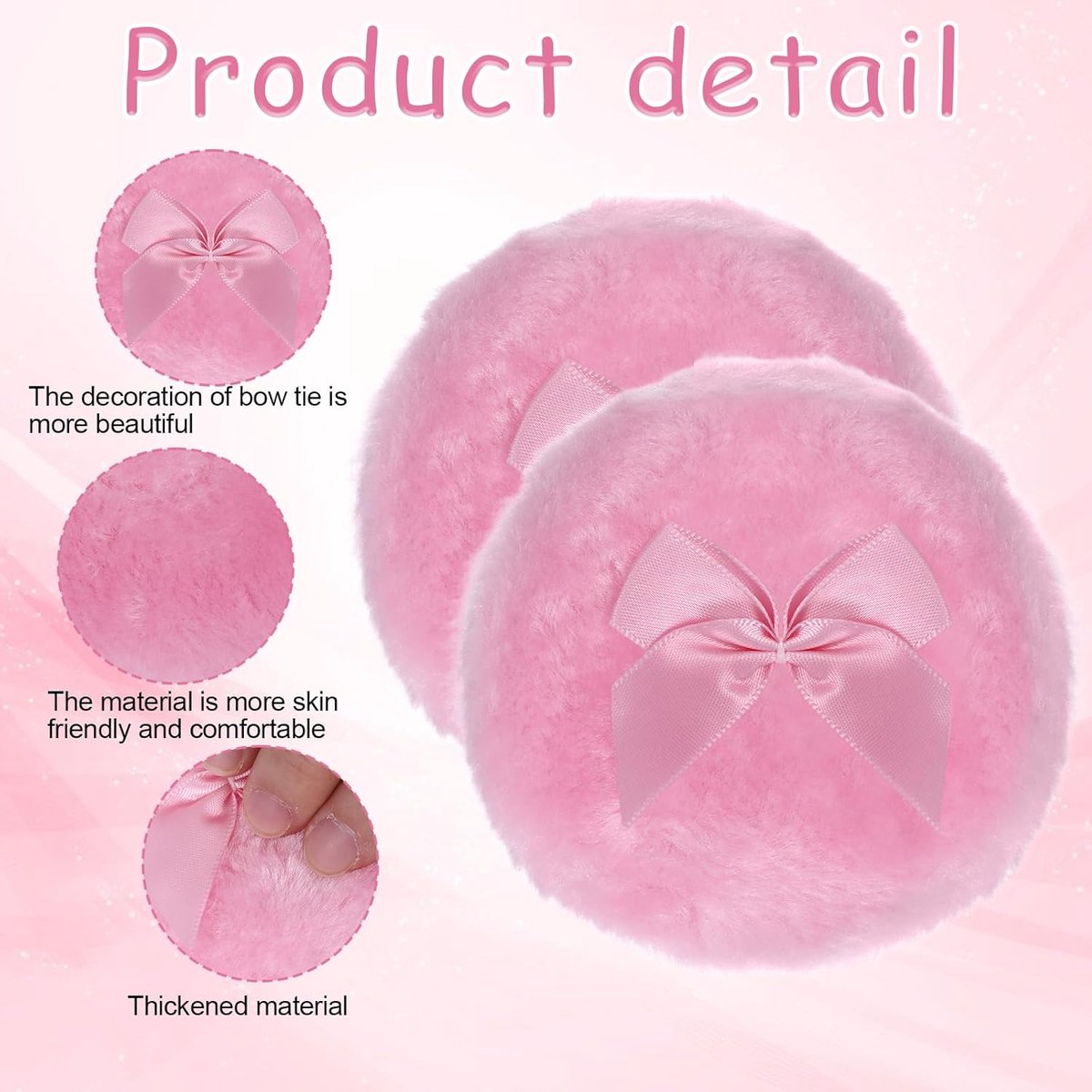 Powder Puff - 2 pieces - 8.9 cm - Make up sponges - Soft powder puff - Washable and reusable - For wet and dry application - Image 3