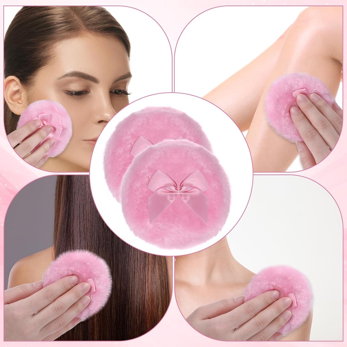Powder Puff - 2 pieces - 8.9 cm - Make up sponges - Soft powder puff - Washable and reusable - For wet and dry application - Image 4