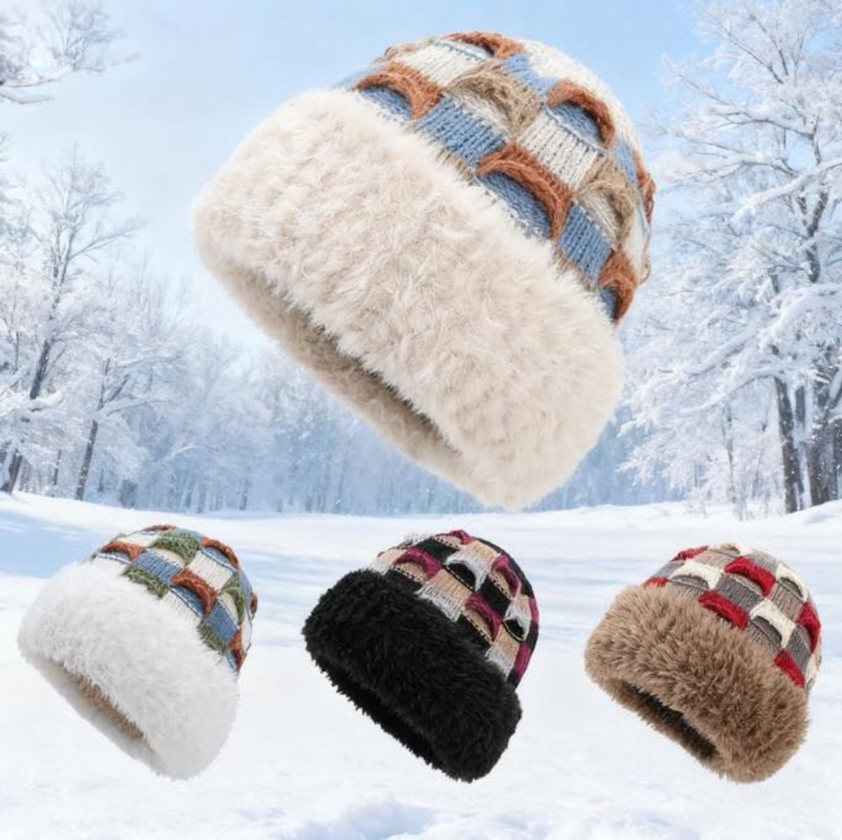 Winter Warm Knitted Hat - With Fleece Lining - Unisex - Suitable for Cold Weather（Beige） - Image 2