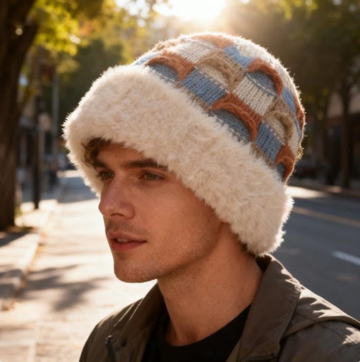 Winter Warm Knitted Hat - With Fleece Lining - Unisex - Suitable for Cold Weather（Beige） - Image 4