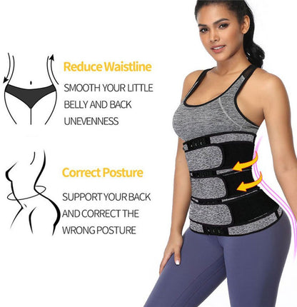 Women Sweat Reducer Training Belt - Sweatband - Waist Trainer - Slimming Belly Band - 3-Row Closure & Breathable Material - Extended Sizes (S to 6XL) - Black, 4XL - Image 3