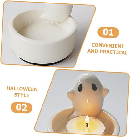 Candle Holder - 1-Piece - Ceramic Ghost Candle Holder - Cute Ghost Ornament - Birthday Gift - Desk Decoration - Image 3