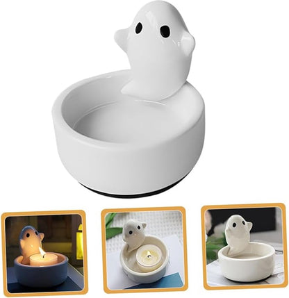 Candle Holder - 1-Piece - Ceramic Ghost Candle Holder - Cute Ghost Ornament - Birthday Gift - Desk Decoration - Image 4