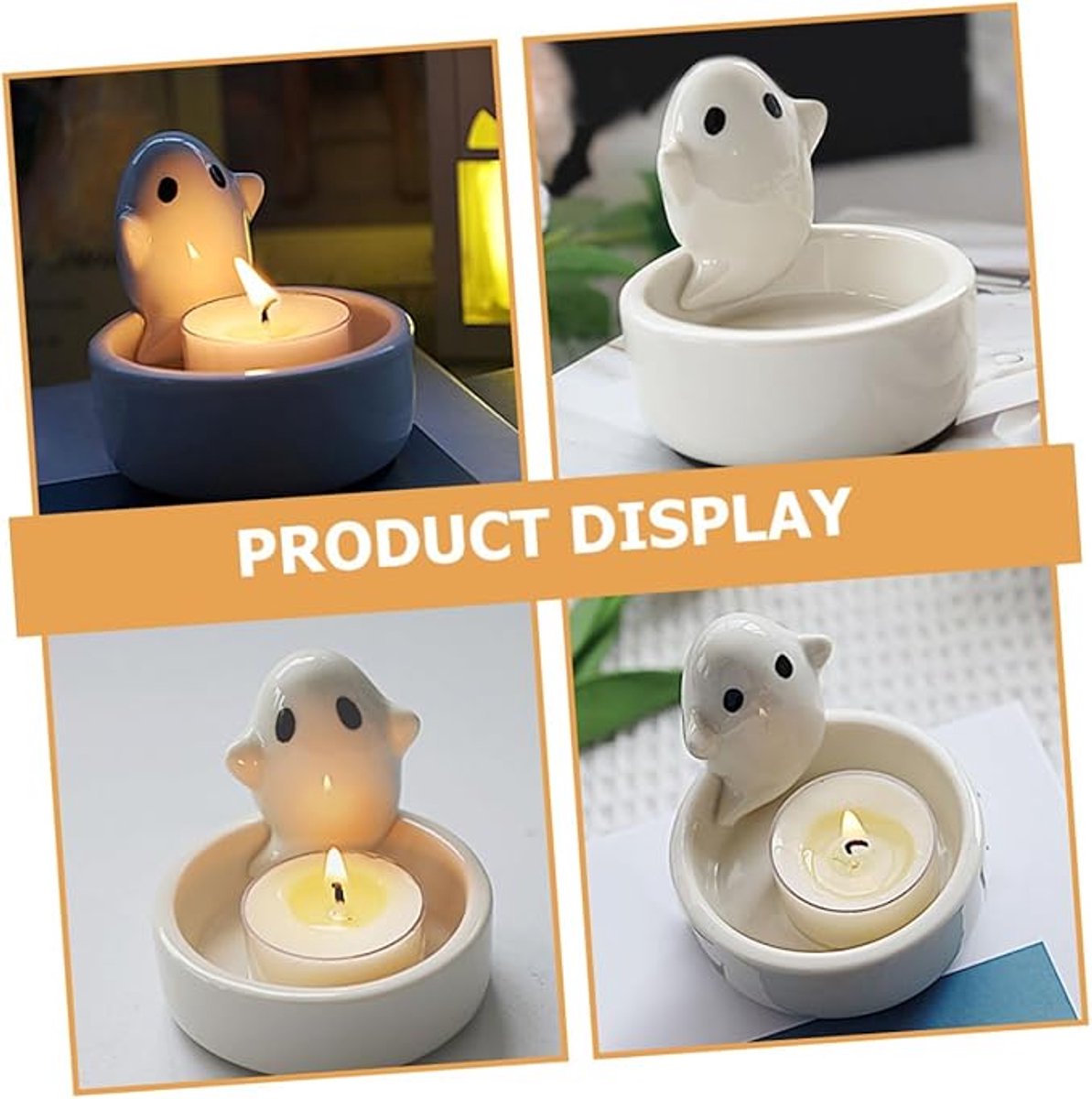 Candle Holder - 1-Piece - Ceramic Ghost Candle Holder - Cute Ghost Ornament - Birthday Gift - Desk Decoration - Image 6