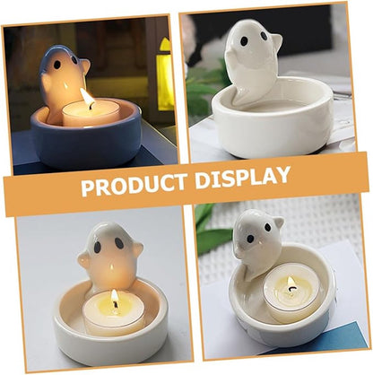 Candle Holder - 1-Piece - Ceramic Ghost Candle Holder - Cute Ghost Ornament - Birthday Gift - Desk Decoration - Image 6