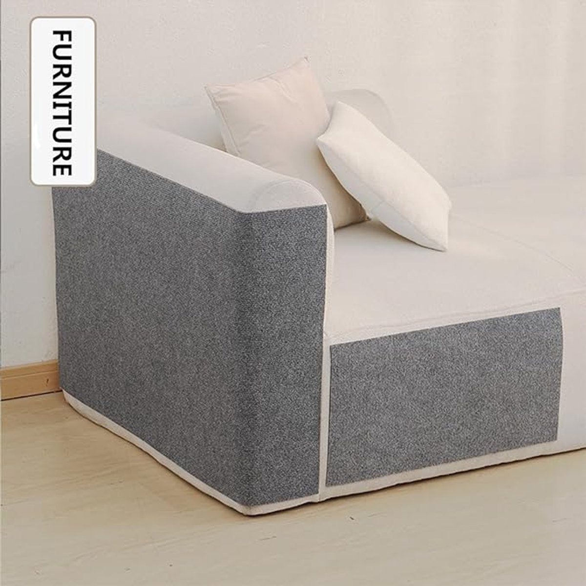 Premium Cat Scratching Mat - Couch Cushions - Strong adhesion, for ultimate fun for your cat - Protects your furniture, lets your cat have fun (size: 30x30 cm, Gray, pack of two) - Image 5