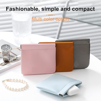 5pcs Lambskin Pocket Cosmetic Bag Makeup Pouch for Women Mini Makeup Bag Travel Storage -Waterproof Portable Squeeze Top Self-closing - Image 2