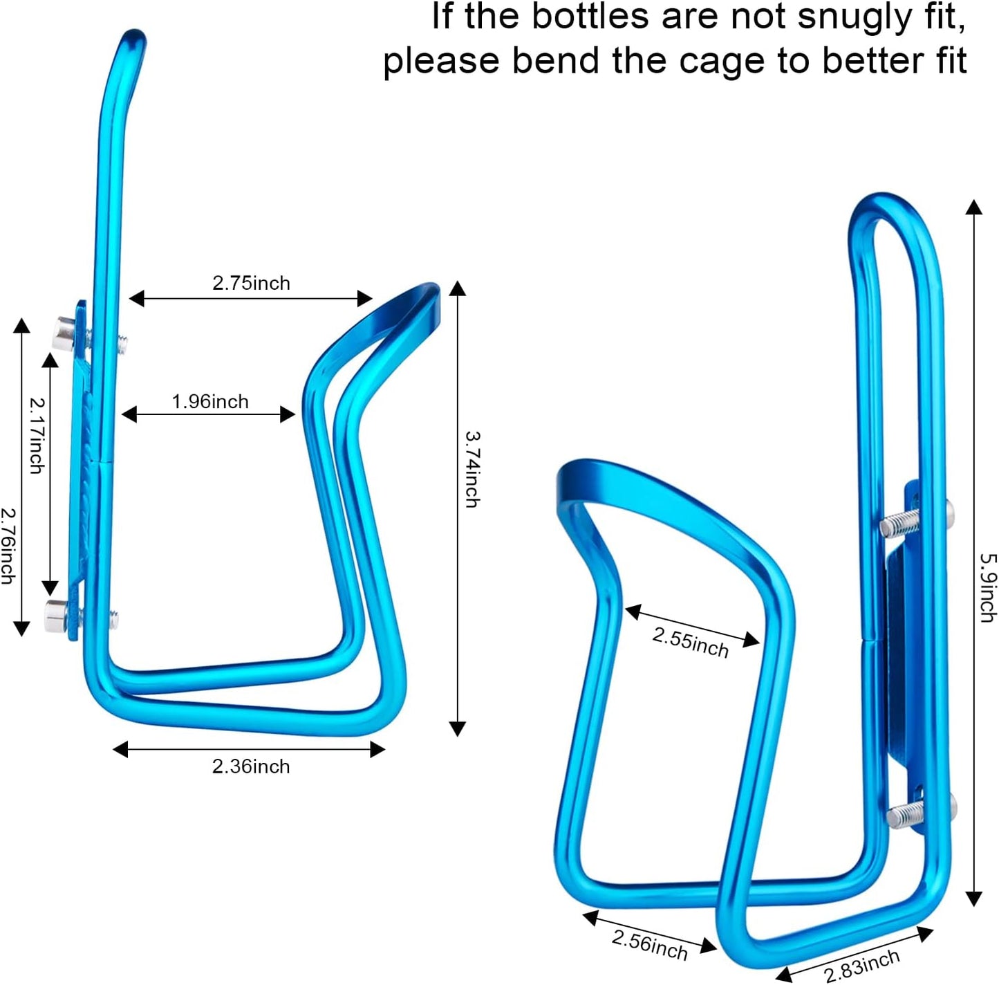 1-Pack - Lightweight Aluminum - Water Bottle Cage for Outdoor Activities (Blue) - Bicycle Accessories - Image 4