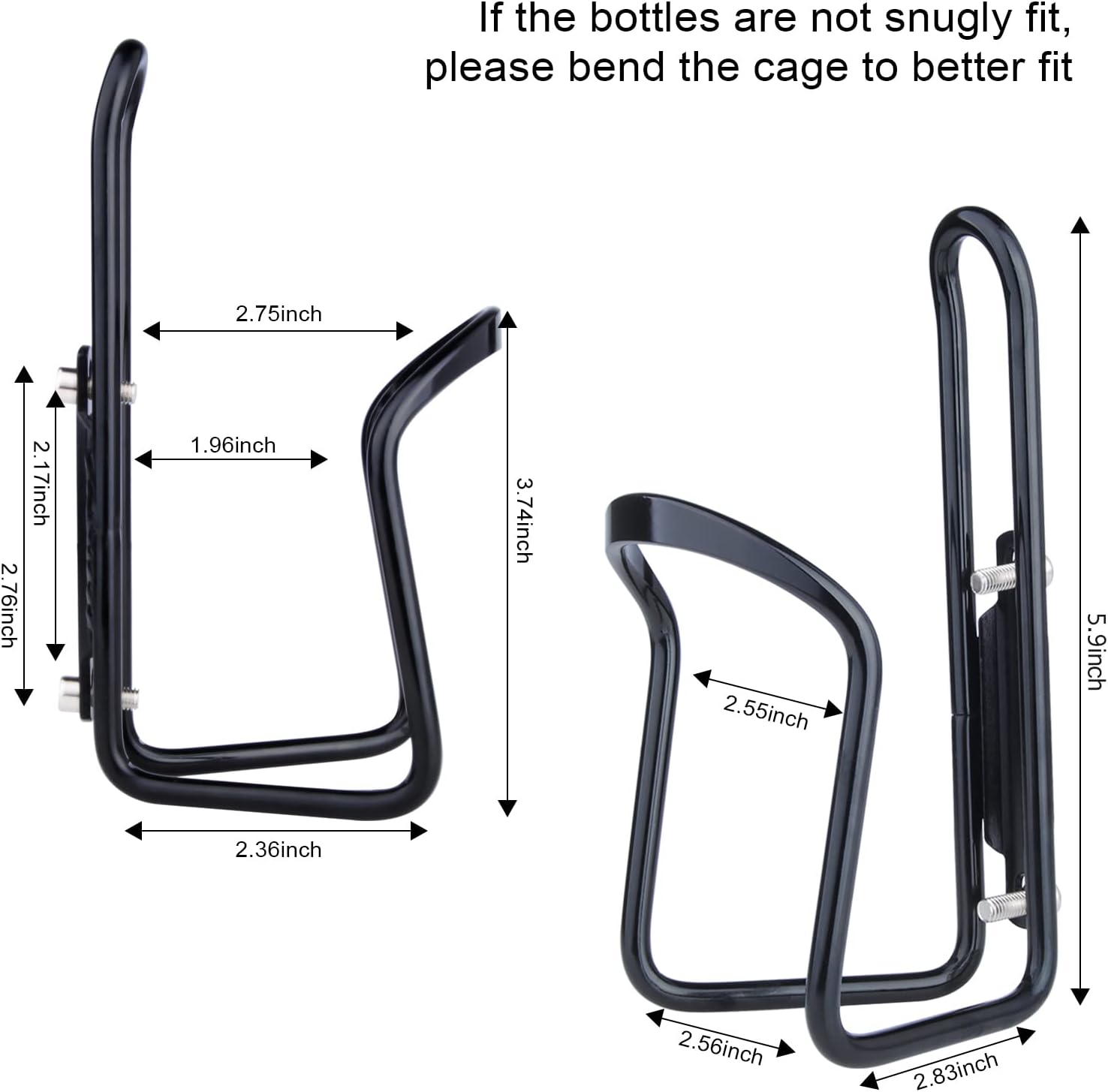 1Pack Lightweight Aluminum Alloy Cycling Bicycle Water Bottle Cage Holder Bracket for Outdoor Activities (Black), Bike Accessories - Image 4
