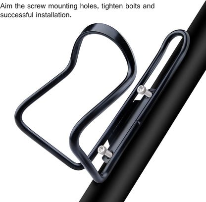 1Pack Lightweight Aluminum Alloy Cycling Bicycle Water Bottle Cage Holder Bracket for Outdoor Activities (Black), Bike Accessories - Image 5