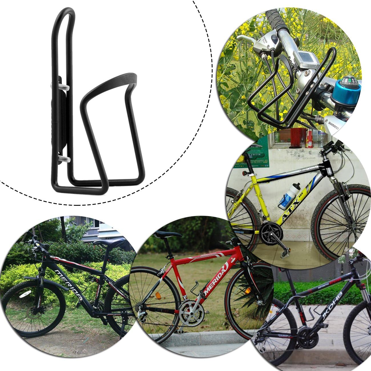 1Pack Lightweight Aluminum Alloy Cycling Bicycle Water Bottle Cage Holder Bracket for Outdoor Activities (Black), Bike Accessories - Image 7