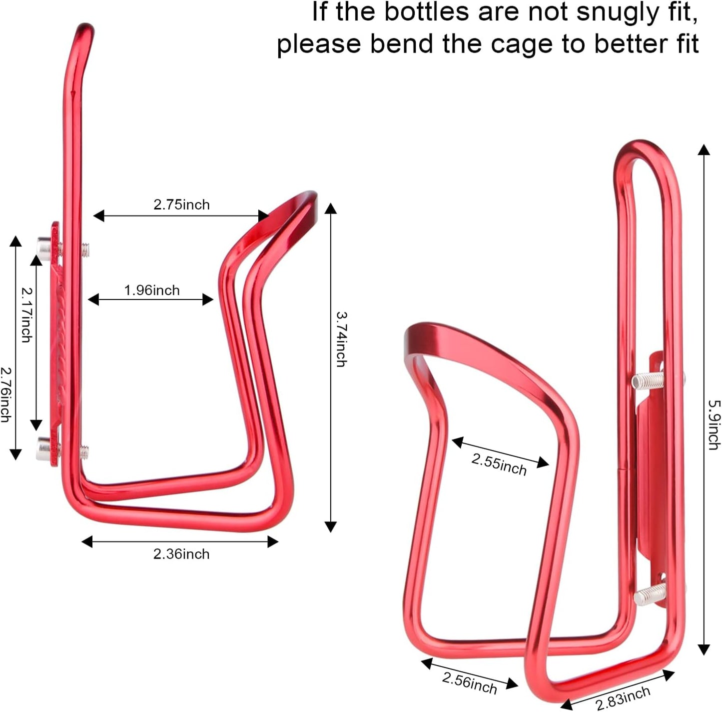 1Pack Lightweight Aluminum Alloy Cycling Bicycle Water Bottle Cage Holder Bracket for Outdoor Activities (Red), Bike Accessories - Image 4