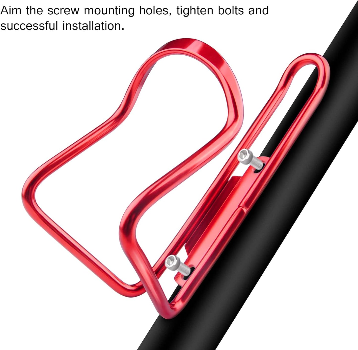 1Pack Lightweight Aluminum Alloy Cycling Bicycle Water Bottle Cage Holder Bracket for Outdoor Activities (Red), Bike Accessories - Image 5