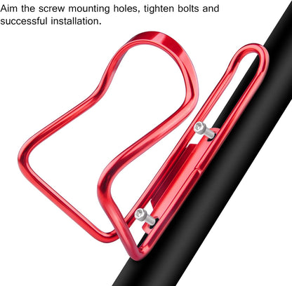 1Pack Lightweight Aluminum Alloy Cycling Bicycle Water Bottle Cage Holder Bracket for Outdoor Activities (Red), Bike Accessories - Image 5