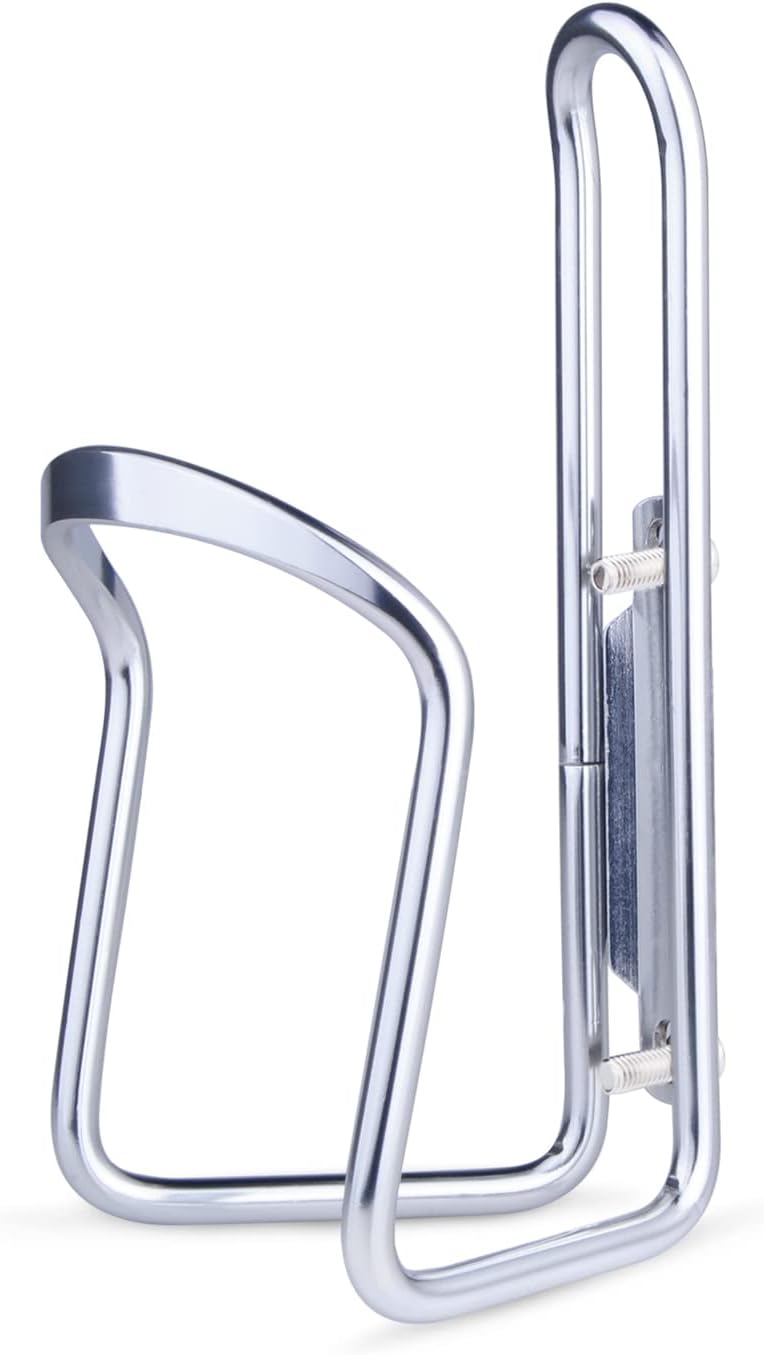 1Pack Lightweight Aluminum Alloy Cycling Bicycle Water Bottle Cage Holder Bracket for Outdoor Activities (Silver), Bike Accessories